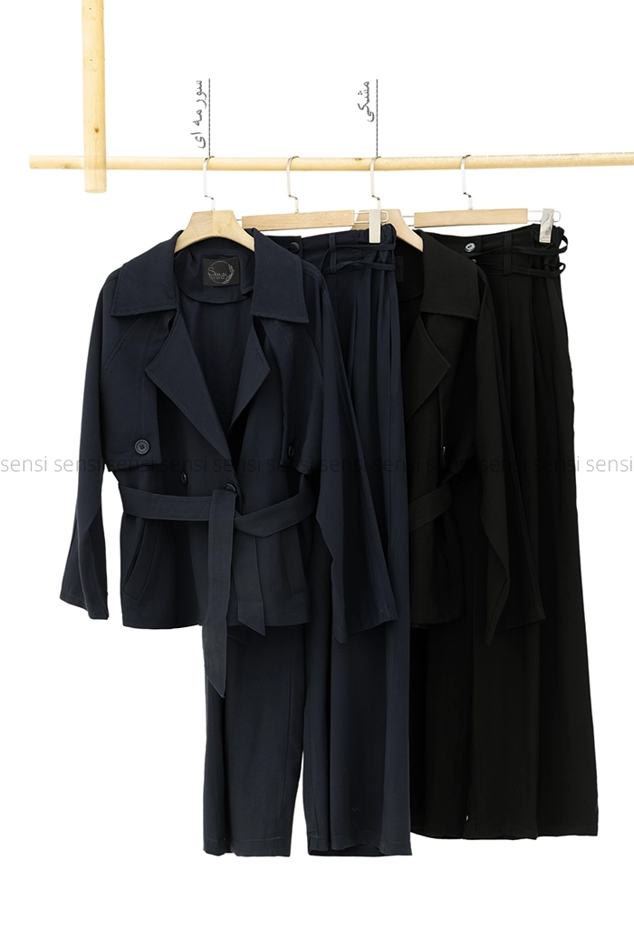 ست کت شلوار جلو شنل @کد1005370